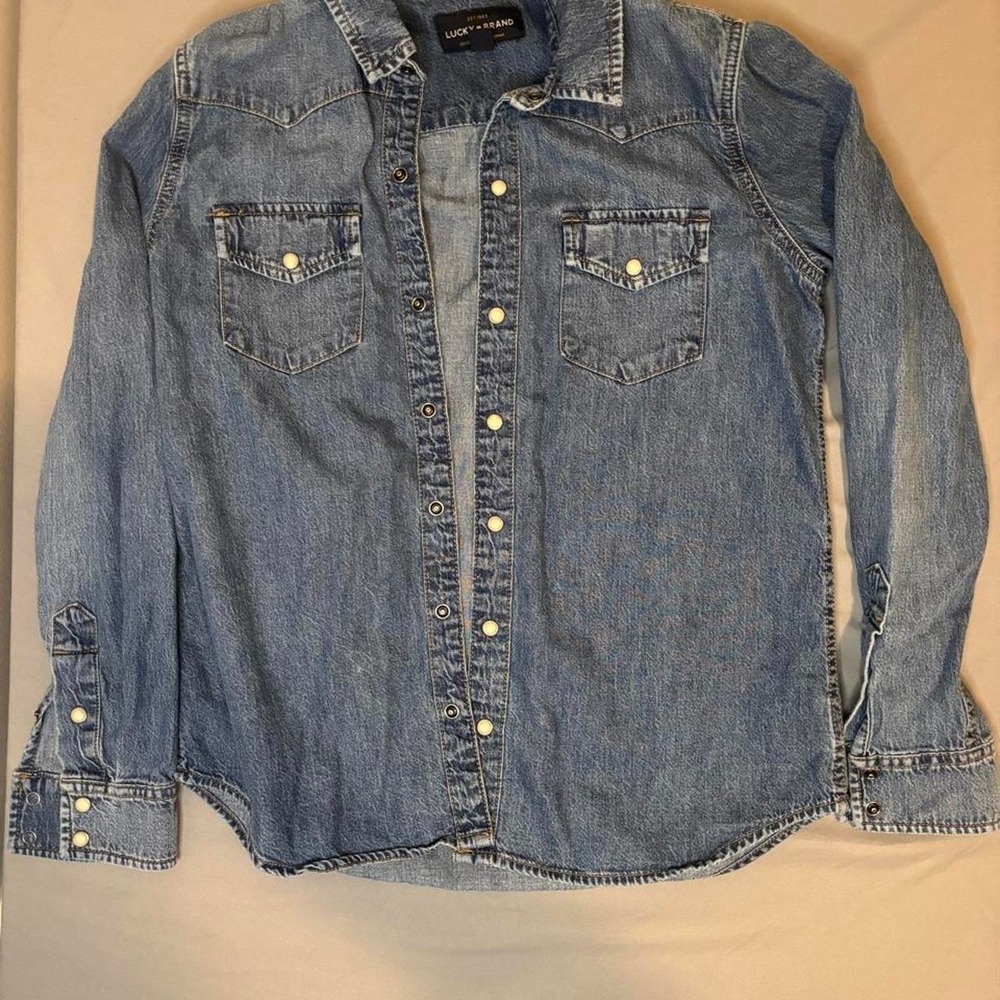 Lucky brand denim button snap shirt